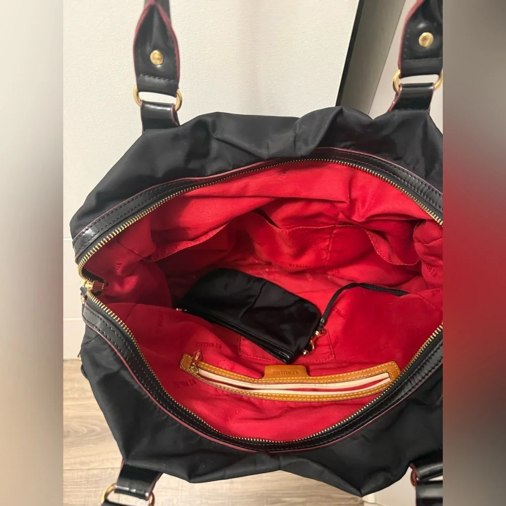 MZ Wallace Black Nylon Laptop Shoulder Bag Pockets